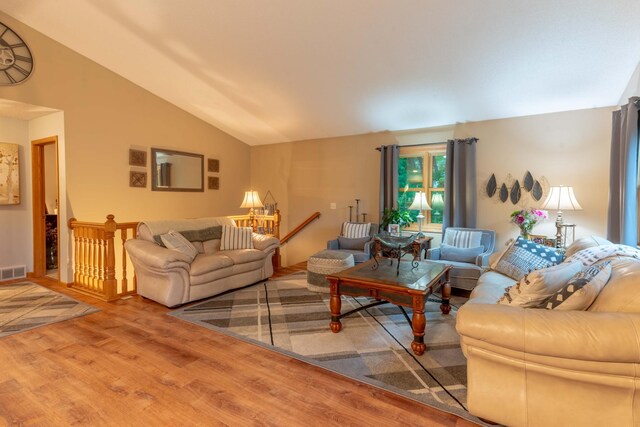 44198 Mosquito Trl, Pine Lake Twp, MN 56573 - living area with vaulted ceiling and wood finished floors