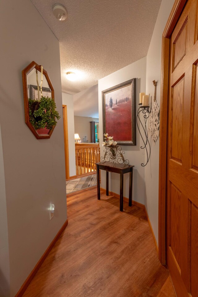 44198 Mosquito Trl, Pine Lake Twp, MN 56573 - hallway featuring light wood-type flooring and a textured ceiling