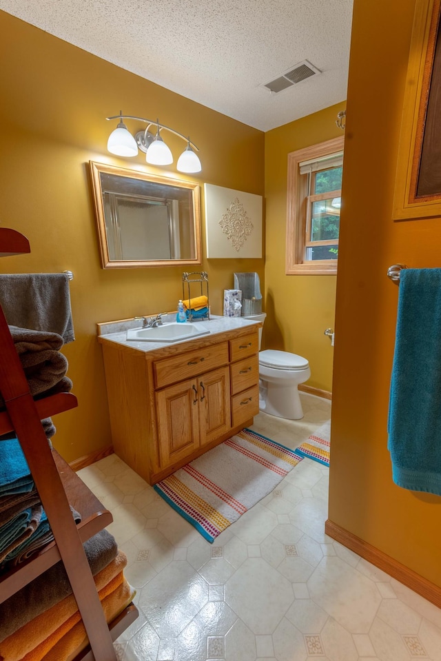 44198 Mosquito Trl, Pine Lake Twp, MN 56573 - bathroom featuring vanity and a textured ceiling