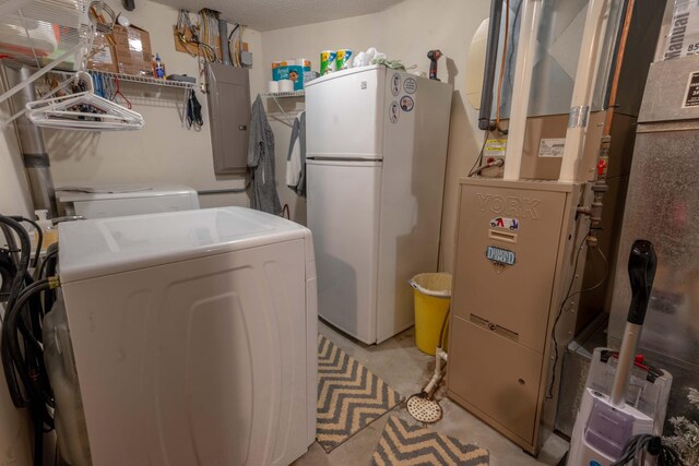 44198 Mosquito Trl, Pine Lake Twp, MN 56573 - washroom with electric panel, separate washer and dryer, and heating unit