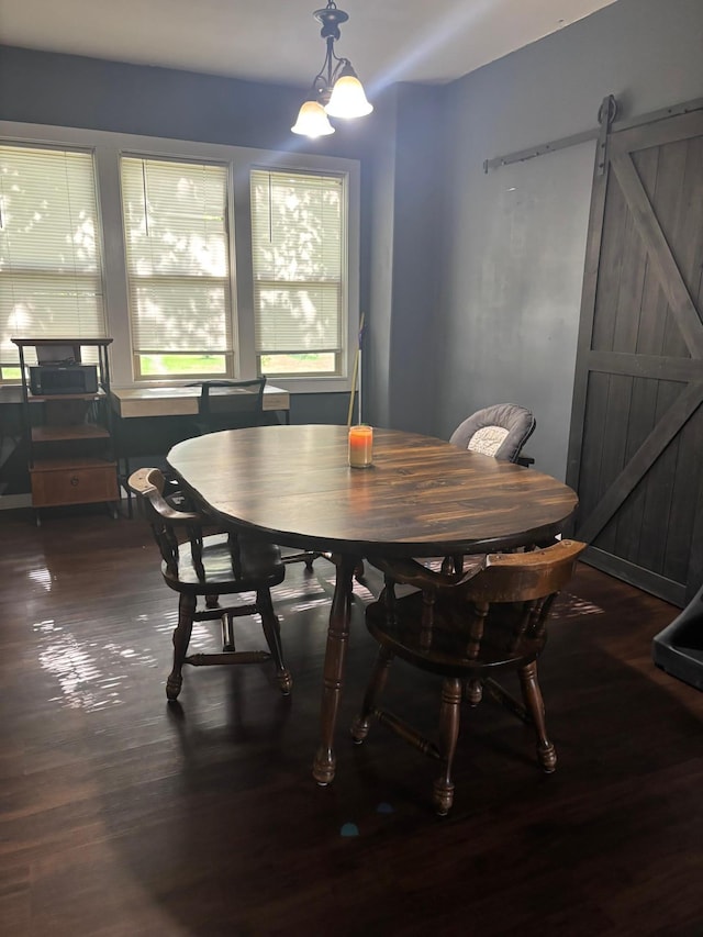 119 3rd Ave E, Franklin, MN 55333 - dining space with a barn door and wood finished floors