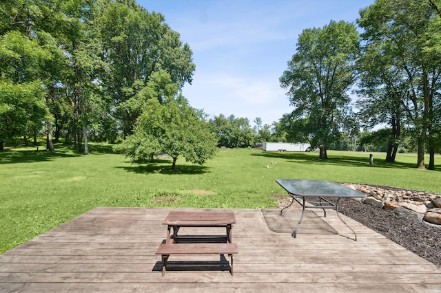 66578 330th St, Watkins, MN 55389 - wooden terrace with a yard