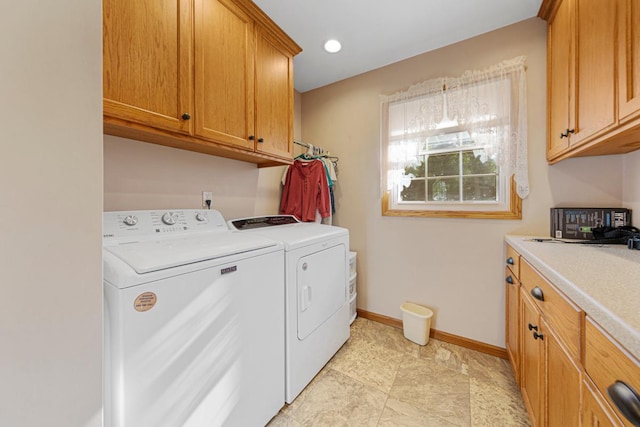 600 168th St, Summit Twp, MN 56026 - laundry area featuring washer and dryer and cabinet space