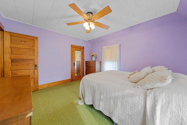 600 168th St, Summit Twp, MN 56026 - bedroom with carpet floors and a ceiling fan