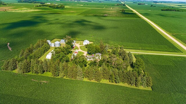 600 168th St, Summit Twp, MN 56026 - aerial view of property's location featuring rural landscape and rows of crops