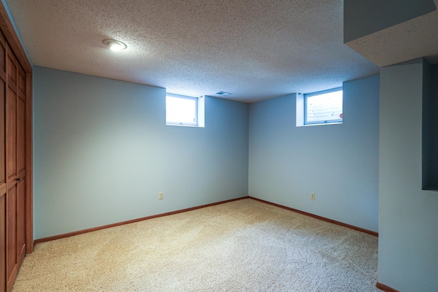 12310 Grouse St NW, Coon Rapids, MN 55448 - basement featuring light carpet and a textured ceiling