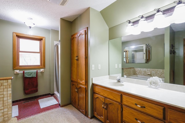 12310 Grouse St NW, Coon Rapids, MN 55448 - bathroom featuring curtained shower, vanity, and a bath