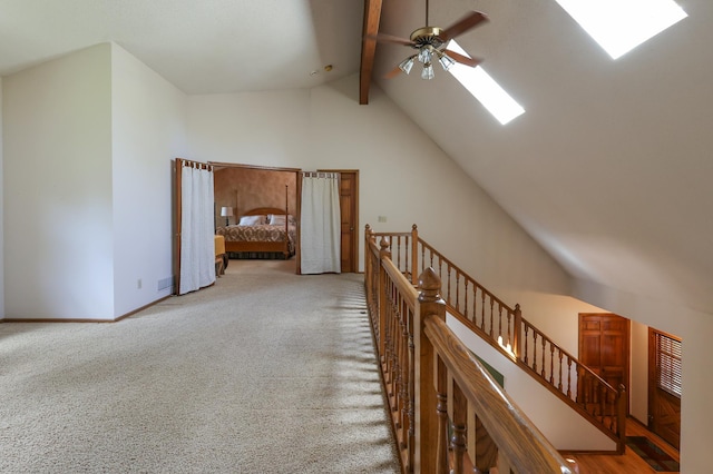 12310 Grouse St NW, Coon Rapids, MN 55448 - hallway with a skylight and carpet flooring