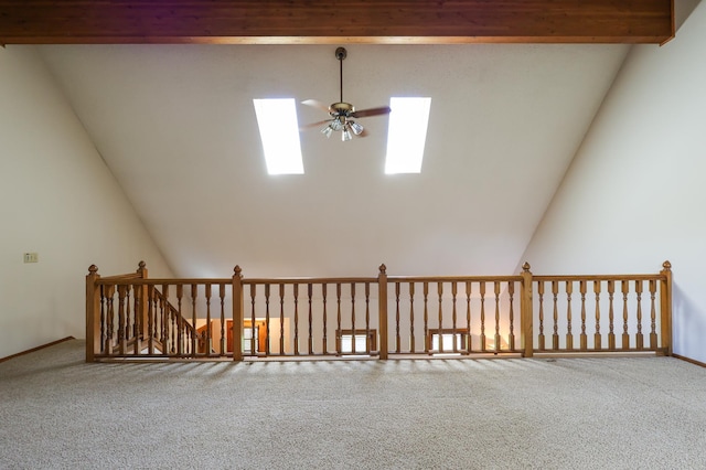 12310 Grouse St NW, Coon Rapids, MN 55448 - unfurnished room featuring carpet flooring, ceiling fan, and a skylight