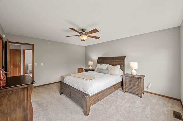 8291 Labont Way, Eden Prairie, MN 55344 - bedroom featuring light carpet and ceiling fan