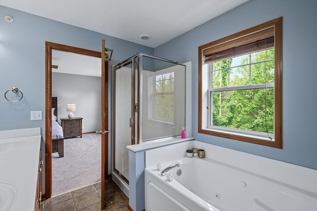 8291 Labont Way, Eden Prairie, MN 55344 - bathroom with a shower stall, a tub with jets, ensuite bathroom, and double vanity