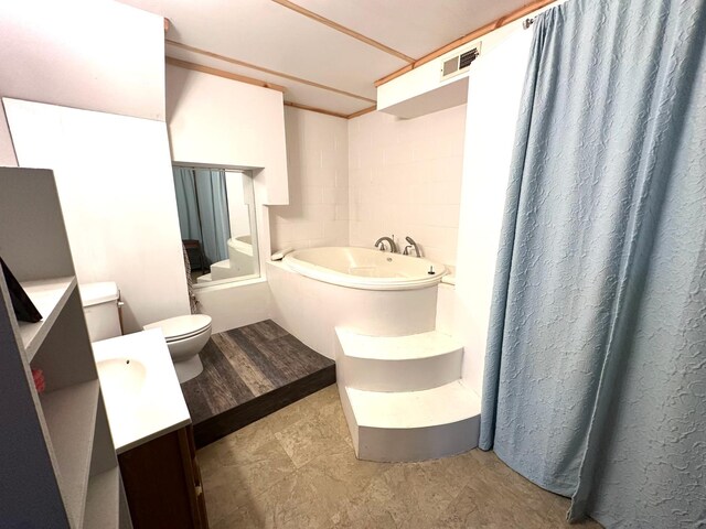 10285 237th Ave, Spirit Lake, IA 51360 - bathroom with a garden tub and vanity