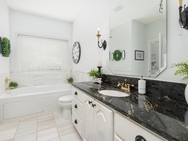 2606 Boulder Way, Burnsville, MN 55337 - bathroom with a bath, vanity, and tile patterned floors
