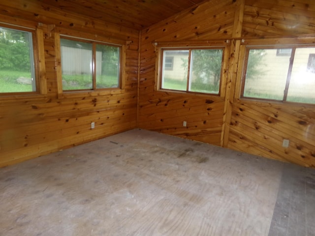 308 Main St W, Carver, MN 55315 - unfurnished room featuring healthy amount of natural light, wood walls, vaulted ceiling, and wood ceiling