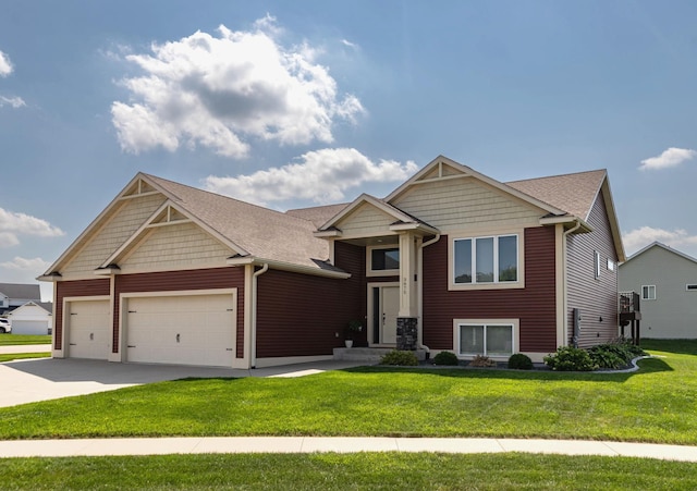 3875 Virgo Ln SW, Rochester, MN 55902 - craftsman-style home featuring an attached garage, driveway, a front yard, and roof with shingles