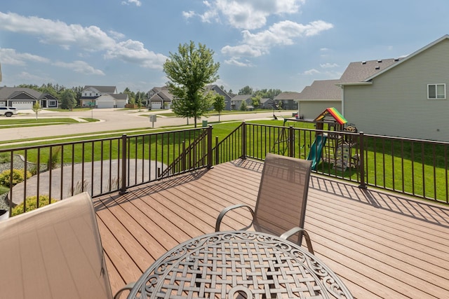 3875 Virgo Ln SW, Rochester, MN 55902 - deck featuring a residential view, a playground, and a lawn