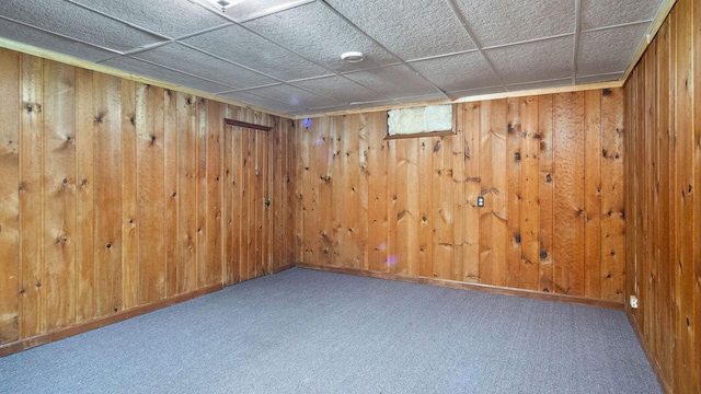 507 15th St SE, Menomonie, WI 54751 - basement with carpet floors and wood walls