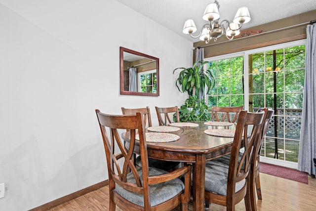 5781 Needham Ave NE, Saint Michael, MN 55376 - dining area featuring a chandelier, healthy amount of natural light, and wood finished floors