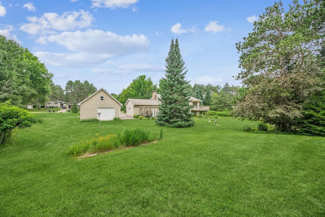 487 Lois Ln, Lino Lakes, MN 55014 - view of grassy yard with an outdoor structure and a garage