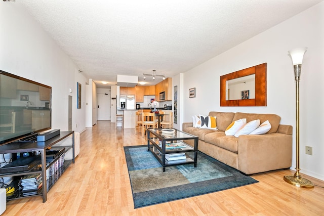 401 1st St Unit 1312, Minneapolis, MN 55401 - living area featuring light wood-style flooring and a textured ceiling