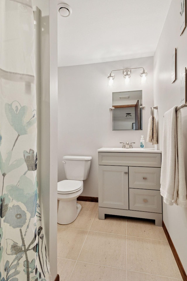 6240 Decatur Ave N, Brooklyn Park, MN 55428 - bathroom featuring vanity, a shower with shower curtain, and tile patterned floors
