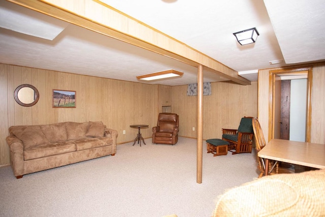 1705 California Ave E, Saint Paul, MN 55106 - carpeted living area with wooden walls