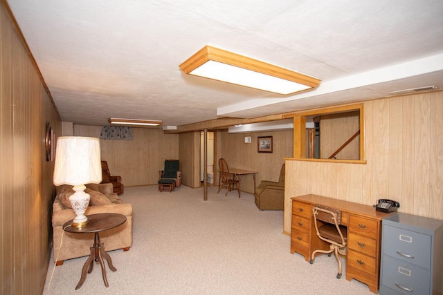 1705 California Ave E, Saint Paul, MN 55106 - office area with wood walls and light carpet