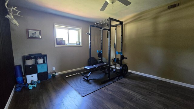 1515 3rd Ave NE, Owatonna, MN 55060 - workout area featuring wood finished floors and a ceiling fan