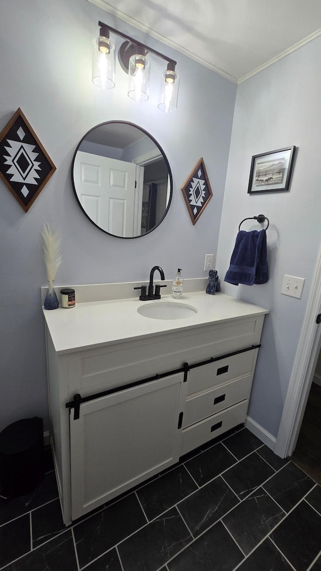 1515 3rd Ave NE, Owatonna, MN 55060 - bathroom featuring vanity and crown molding