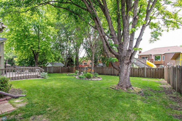 2902 24th Ave S, Fargo, ND 58103 - fenced backyard featuring a wooden deck