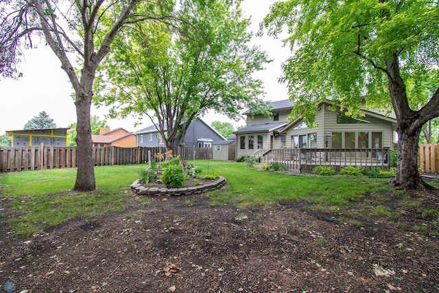 2902 24th Ave S, Fargo, ND 58103 - fenced backyard featuring a wooden deck
