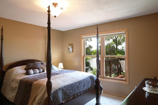 410 Pospeck Ln, Hoyt Lakes, MN 55750 - bedroom with carpet and a textured ceiling
