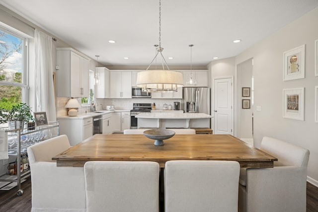 3702 112th Cir NE, Blaine, MN 55449 - dining space featuring dark wood finished floors and recessed lighting