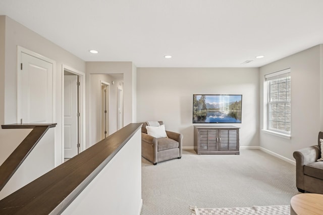 3702 112th Cir NE, Blaine, MN 55449 - living area featuring carpet floors and recessed lighting
