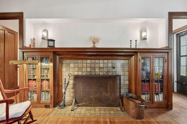 73 Arthur Ave SE, Minneapolis, MN 55414 - detailed view of a fireplace and wood finished floors