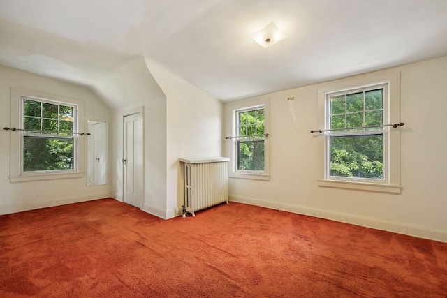 73 Arthur Ave SE, Minneapolis, MN 55414 - carpeted empty room with healthy amount of natural light, lofted ceiling, and radiator