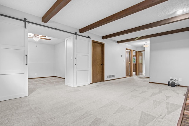 7401 River Shore Ln, Champlin, MN 55316 - basement featuring a barn door and carpet flooring