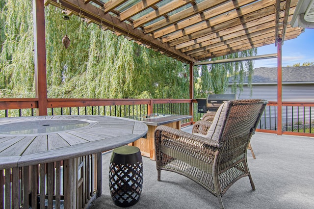 1962 72 1/2 St, Centerville, MN 55038 - wooden terrace featuring outdoor dining area and grilling area