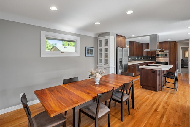 4832 Longford Rd, Mound, MN 55364 - dining space with light wood-style floors and recessed lighting