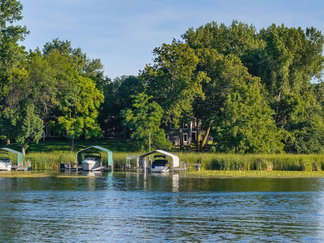 4832 Longford Rd, Mound, MN 55364 - water view featuring boat lift and a boat dock