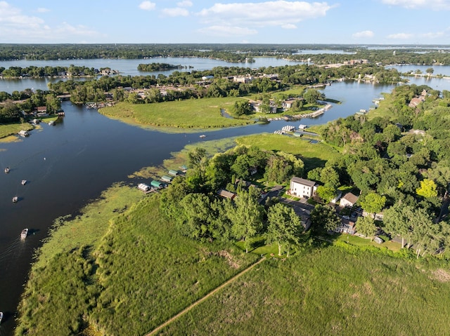 4832 Longford Rd, Mound, MN 55364 - aerial overview of property's location with a nearby body of water and a tree filled landscape