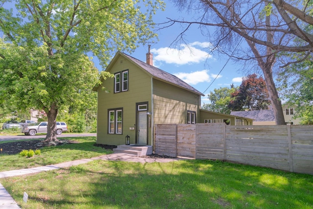 823 Owens St N, Stillwater, MN 55082 - view of side of home featuring a chimney