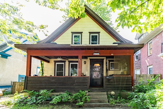2912 15th Ave S, Minneapolis, MN 55407 - view of front facade with a porch and ceiling fan
