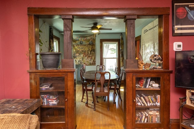 2912 15th Ave S, Minneapolis, MN 55407 - dining area with hardwood / wood-style flooring and a ceiling fan