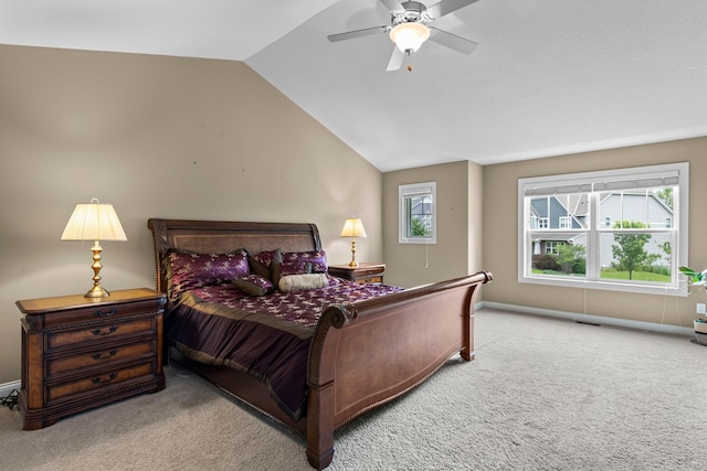 18837 Javelin Way, Lakeville, MN 55044 - bedroom featuring carpet floors, lofted ceiling, and ceiling fan