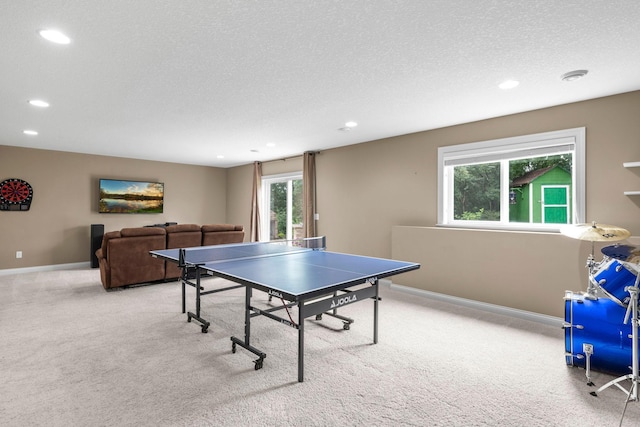 18837 Javelin Way, Lakeville, MN 55044 - game room featuring carpet flooring, recessed lighting, and a textured ceiling