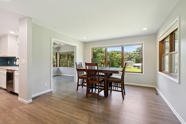 22470 Raven St NW, Oak Grove, MN 55011 - dining area with wood finished floors and recessed lighting