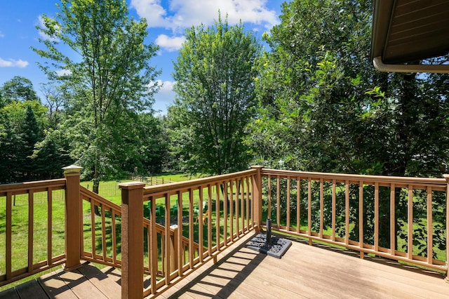 22470 Raven St NW, Oak Grove, MN 55011 - wooden deck with a yard