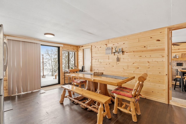 46317 Lucretia Ln, Isle, MN 56342 - dining area featuring wood walls and wood finished floors