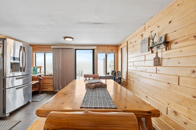 46317 Lucretia Ln, Isle, MN 56342 - dining area featuring wood finished floors and wood walls